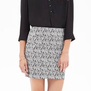 Forever 21 Black and White Mini Skirt